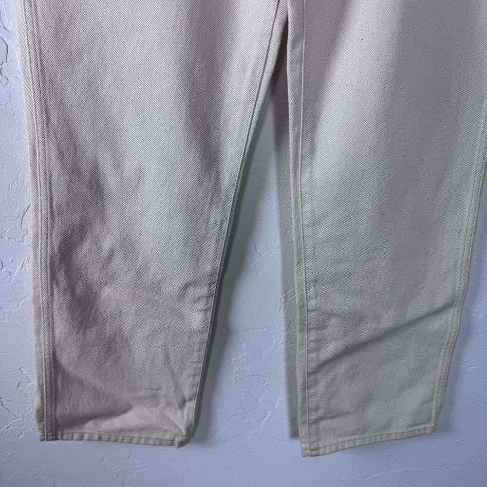 Wrangler Jeans Denim Wild West High Rise Straight Cream Twill Ecru White Wash - Picture 3 of 12